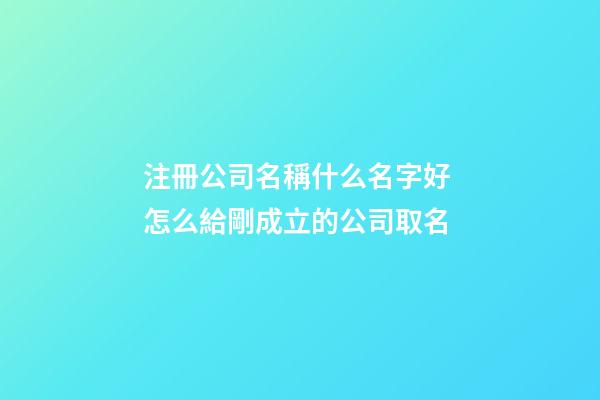 注冊公司名稱什么名字好 怎么給剛成立的公司取名-第1張-公司起名-玄機派